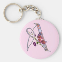 Precious Butterfly Initial A Keychain