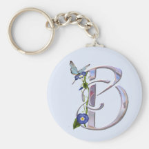 Precious Butterfly Initial B Key Chain