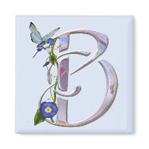 Precious Butterfly Initial B magnets by initials Precious Butterfly Initial B magnets