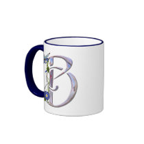 Precious Butterfly Initial B Coffee Mugs
