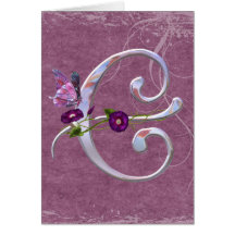 Precious Butterfly Initial C Greeting Card