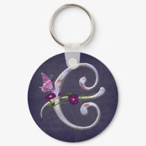 Precious Butterfly Initial E keychains by initials Precious Butterfly Initial E keychains