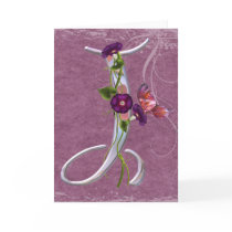 Precious Butterfly Initial J Greeting Card