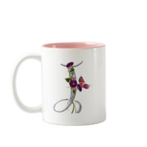 Precious Butterfly Initial J Mugs