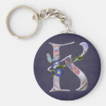 Precious Butterfly Initial K Keychains