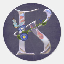 Precious Butterfly Initial K Sticker