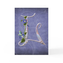 Precious Butterfly Initial L Greeting Cards
