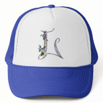 Precious Butterfly Initial L Trucker Hats