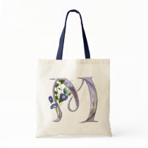 Precious Butterfly Initial M Tote Bags