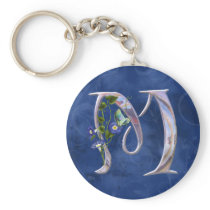 Precious Butterfly Initial M Keychain
