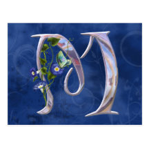 Precious Butterfly Initial M Post Cards
