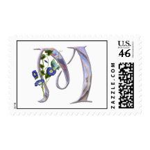 Precious Butterfly Initial M Stamps