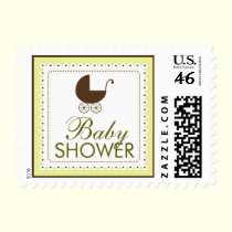 Precious Carriage Baby Shower Stamp: creme yellow stamps
