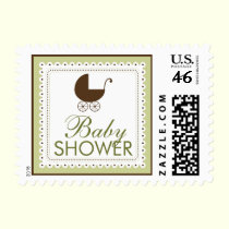 Precious Carriage Baby Shower Stamp: sage green stamps
