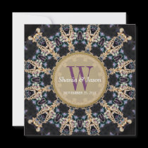 Precious Gems Monogram Wedding Invitations invitations