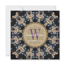 Precious Gems Monogram Wedding Invitations