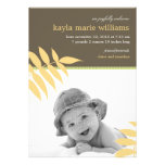 Precious Leaves Baby Birth Announcement invitations