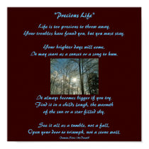 Precious Life-Poem Poster-Sun Design-by Me posters