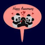 Precious Panda Happy Anniversary cake picks