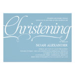 Precious Script Christening Invitation - Blue invitations