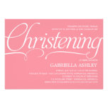 Precious Script Christening Invitation - Pink invitations