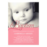 Precious Script Photo Baptism Invitation - Pink invitations