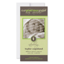 Precious (Seagrass) Birth Announcement Photo Card photo cards