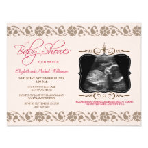 Precious Sonogram Baby Shower Invitation (pink)