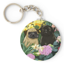 Precious Spring Pugs Keychains