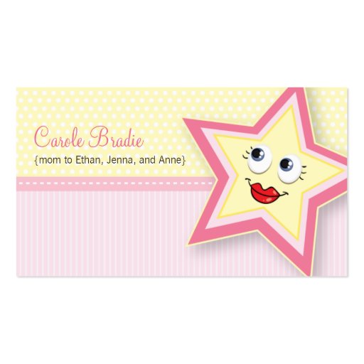 Precious Star Mommy Card Baby Pink Business Card (front side)