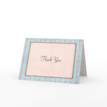 Precious Stripes Thank You Card (Blue)