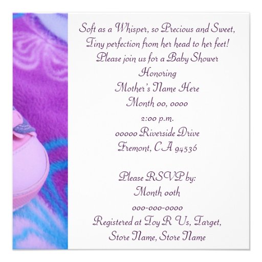 Precious Sweet Baby Shower Invitations Pink Shoes