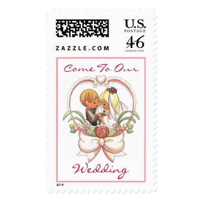Precious Wedding Couple (2), Come To Our Wedding Postage Stamp