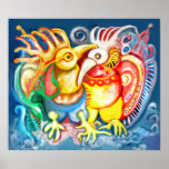 Precolumbian birds poster