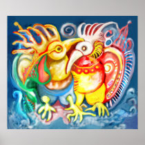 Precolumbian birds poster