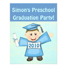 Preescolar de los muchachos/fiesta de graduación d invitación