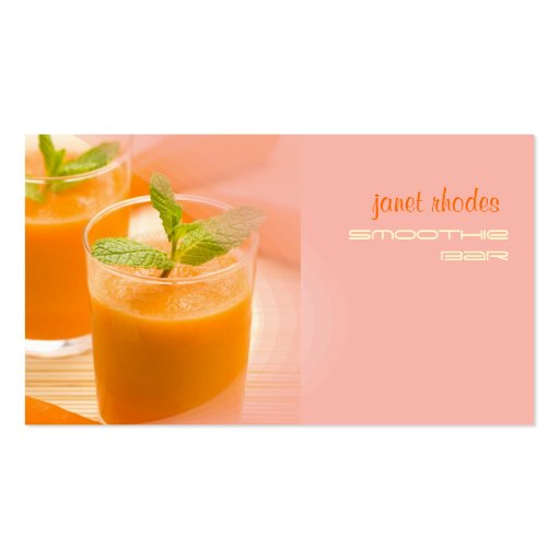 Prefectly fresh carrot juice business card template (front side)