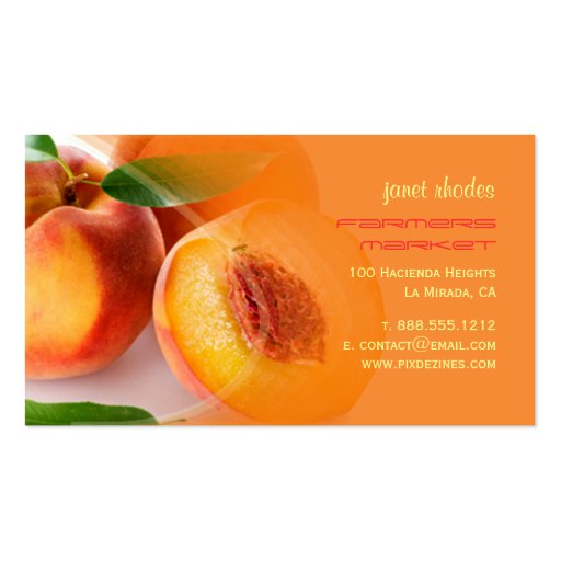 Prefectly fresh peaches business card (back side)