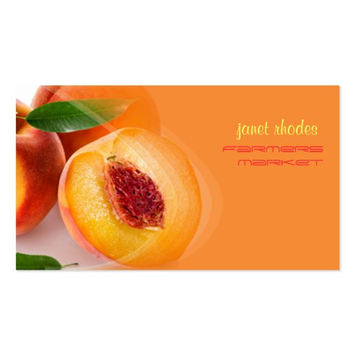 Prefectly fresh peaches business card (front side)