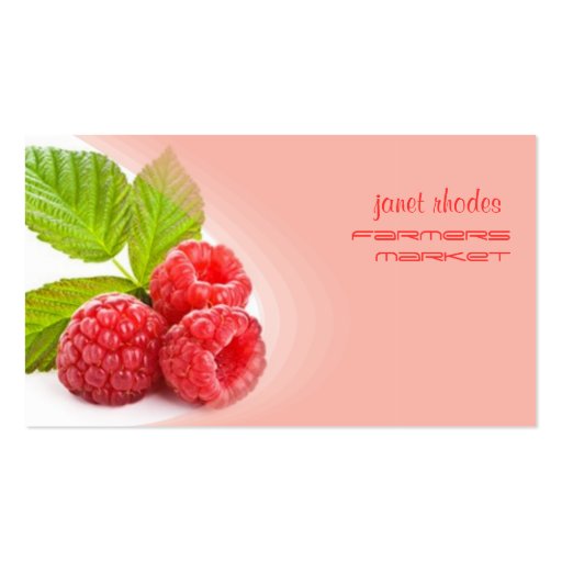 Prefectly fresh raspberry business cards (front side)