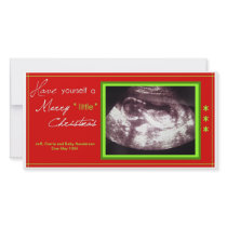 Pregnancy Christmas Card- Ultrasound Photo Photo Card Template