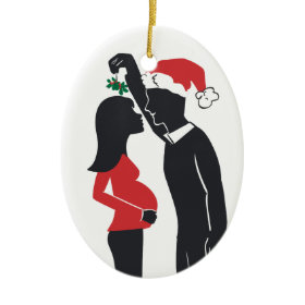 Pregnancy Ornament Mommy Kissing