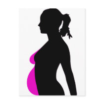 Pregnancy Silhouette Design postcards