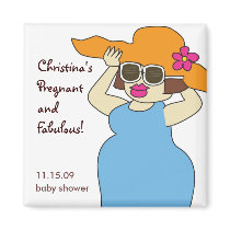 Pregnant and Fabulous Magnet Favors by paisleyinparis Pregnant and Fabulous Magnet Favors