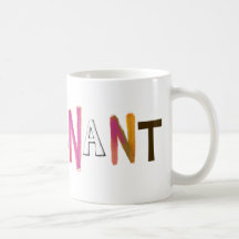 Pregnant fun colorful word art expecting mother mug