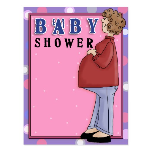 Pregnant Lady 2 Baby Shower Postcard Invitation Zazzle