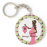 Pregnant Lady and Polka Dots Favor Keychain