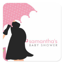 Pregnant Mom Baby Shower Square Sticker