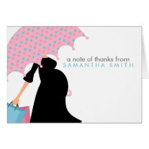 Pregnant Mom Baby Shower Thank You Notes Card