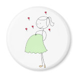 Pregnant Mommy (green) Refrigerator Magnet